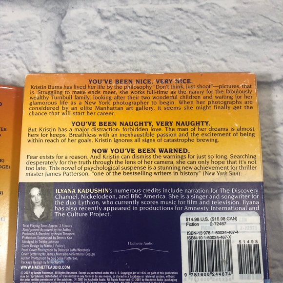 James Patterson Audiobook. You’ve Been Warned. 3 CDs. Thriller. Preowned - Picture 6 of 9